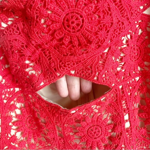 Foxiedox Anthropologie Ophelia Lace Sexy Cut Out Front Mini Dress Feminine Large - Picture 5 of 13